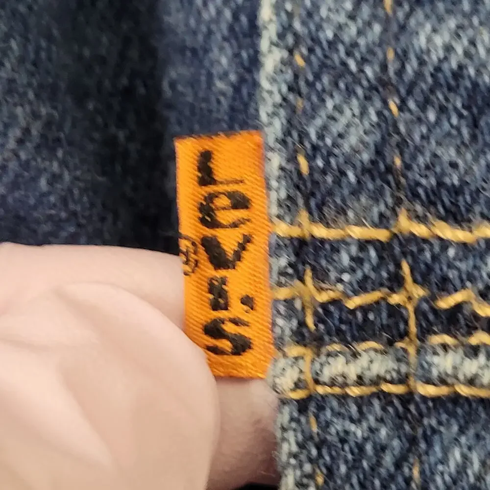 Vintage LEVIS With-A-Skosh Jeans 38x30 Dark-Wash Whiskered